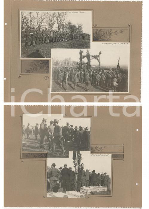 Fotografia d epoca originale 1918 WW1 MONTE GRAPPA XVI Gruppo alpino  Distribuzione doni Collage 4 foto 1