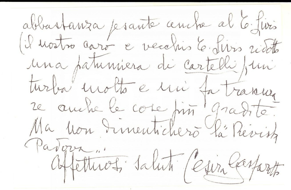 Autografo originale 1969 PADOVA Cesira GASPAROTTO e il liceo ridotto a una pattumiera Autografo 1