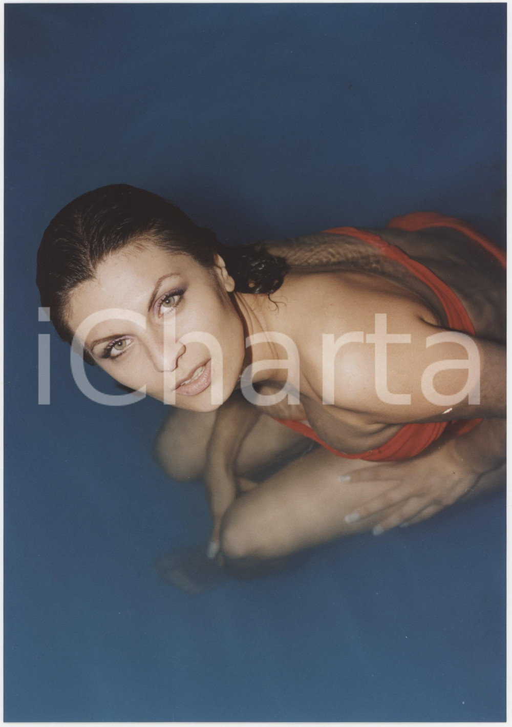 Fotografia d epoca originale 1995 ca COSTUME ITALIA Attrice Leila VIRZÃŒ in piscina  Foto 15x22 cm 3 1