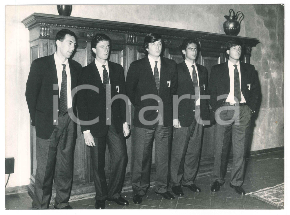 Fotografia d epoca originale 1987 PRATO Sorteggi COPPA DAVIS Claudio e Adriano PANATTA Paolo CANÃˆ Foto 1