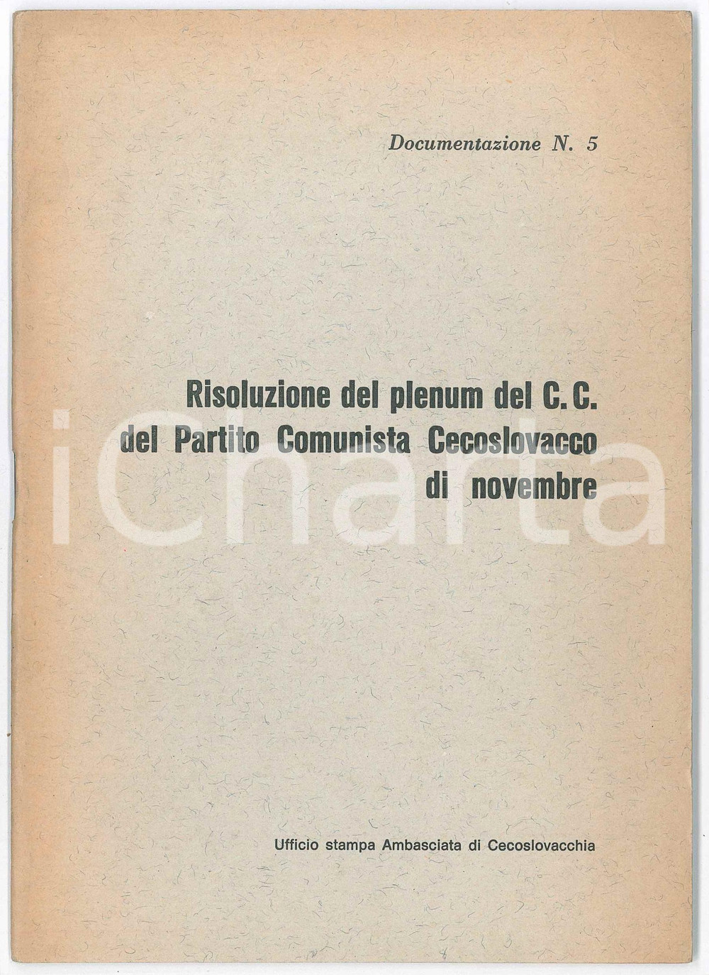 Libro, pubblicazione d epoca 1969 KSÄŒ Partito Comunista Cecoslovacco  Risoluzione plenum CC Pubblicazione 1