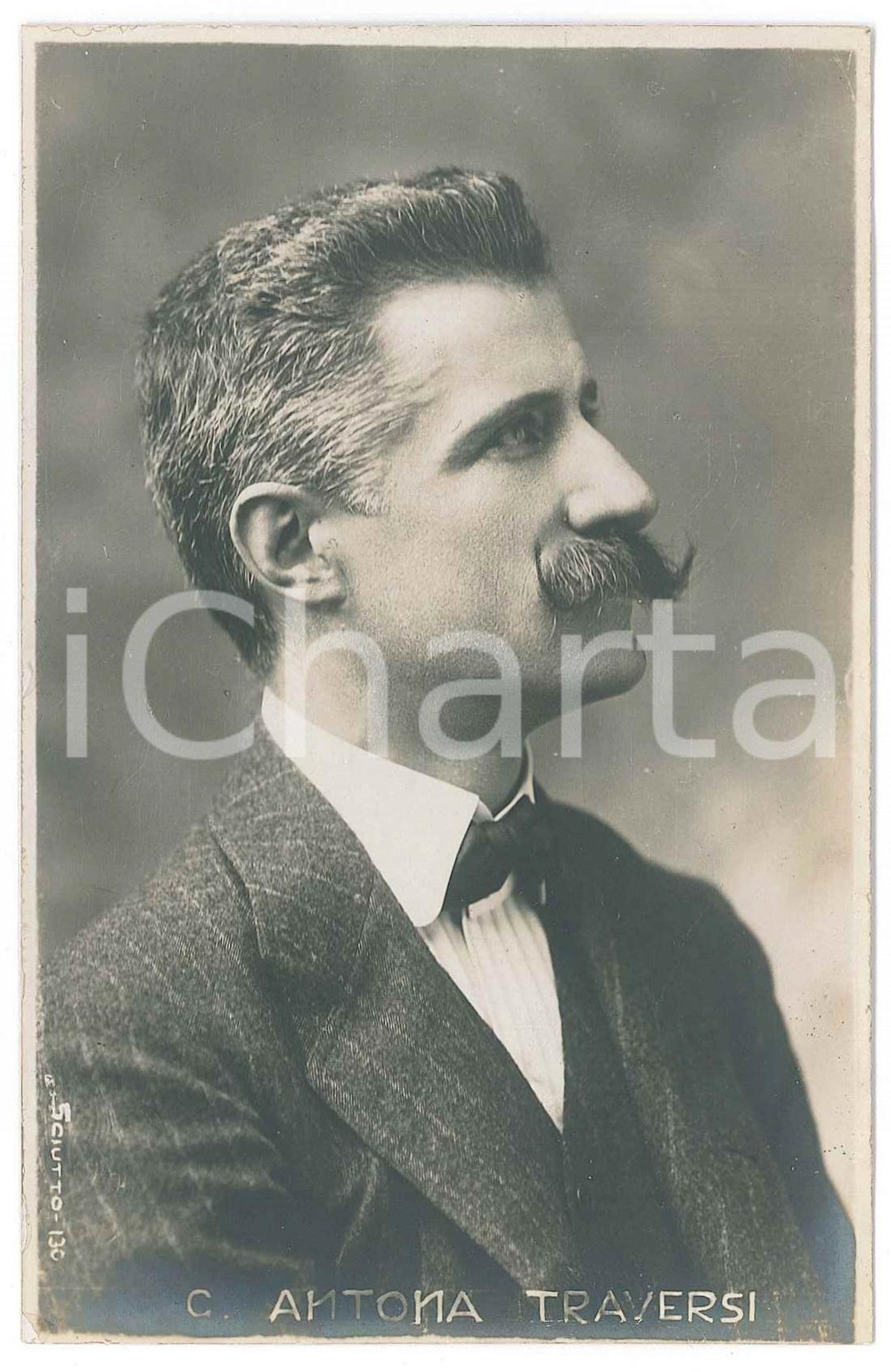 Cartolina originale da collezione 1920 ca TEATRO Giannino ANTONA TRAVERSI Ritratto commediografo  Cartolina FP NV 1