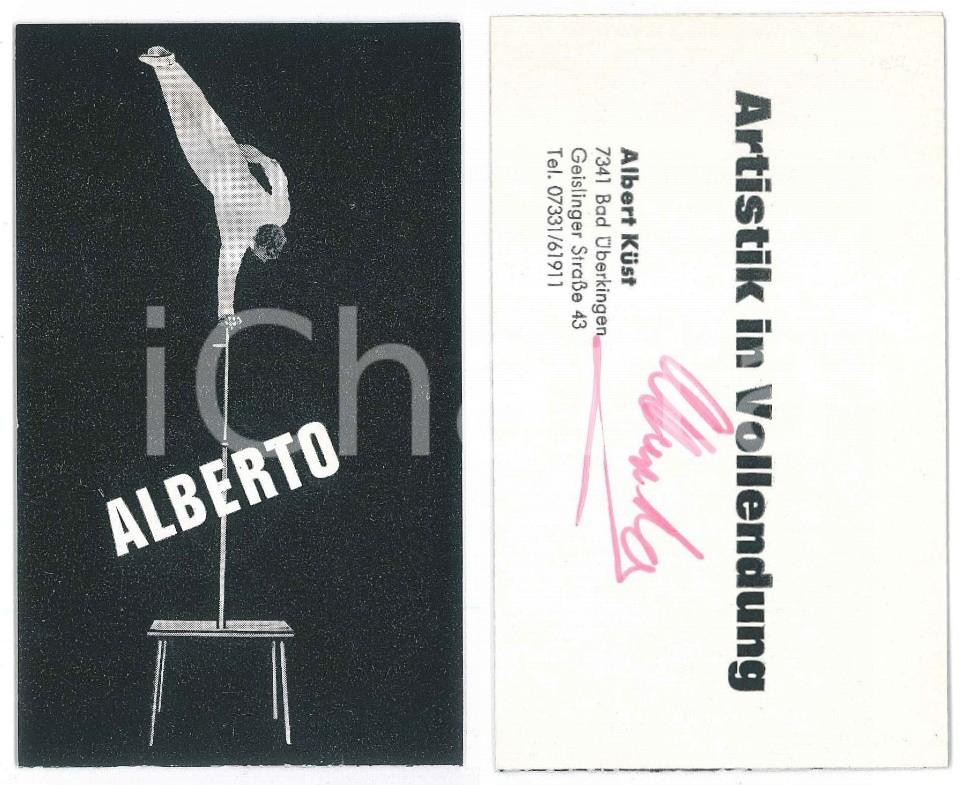 Autografo originale 1970 ca GERMANY  CIRCUS  ALBERTO Albert KUST equilibrist  SIGNED card 1
