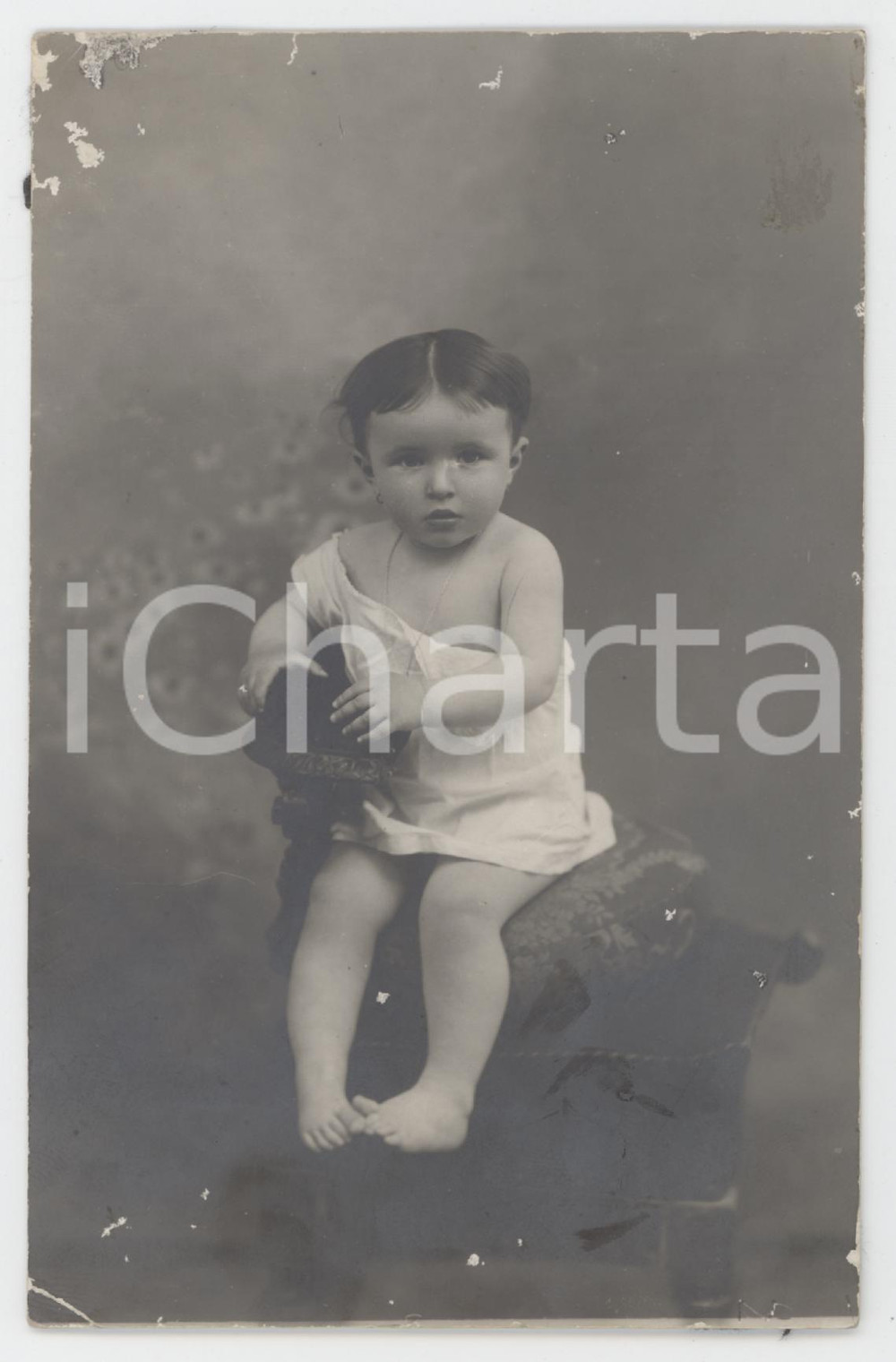 Fotografia d epoca originale 1920 ca FAENZA Ritratto di Bibi SANGIORGI bambina  Foto G. CATTANI 14x9 cm 1