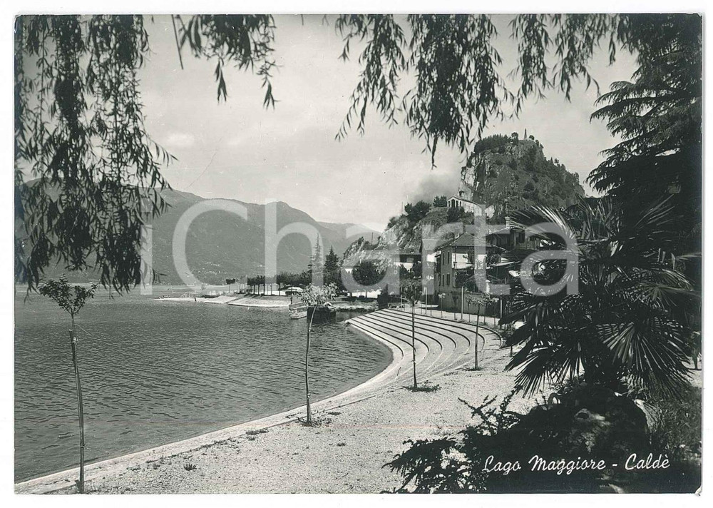 Cartolina originale da collezione 1959 CASTELVECCANA Frazione CALDE  Panorama con il LAGO MAGGIORE Cartolina FP VG 1