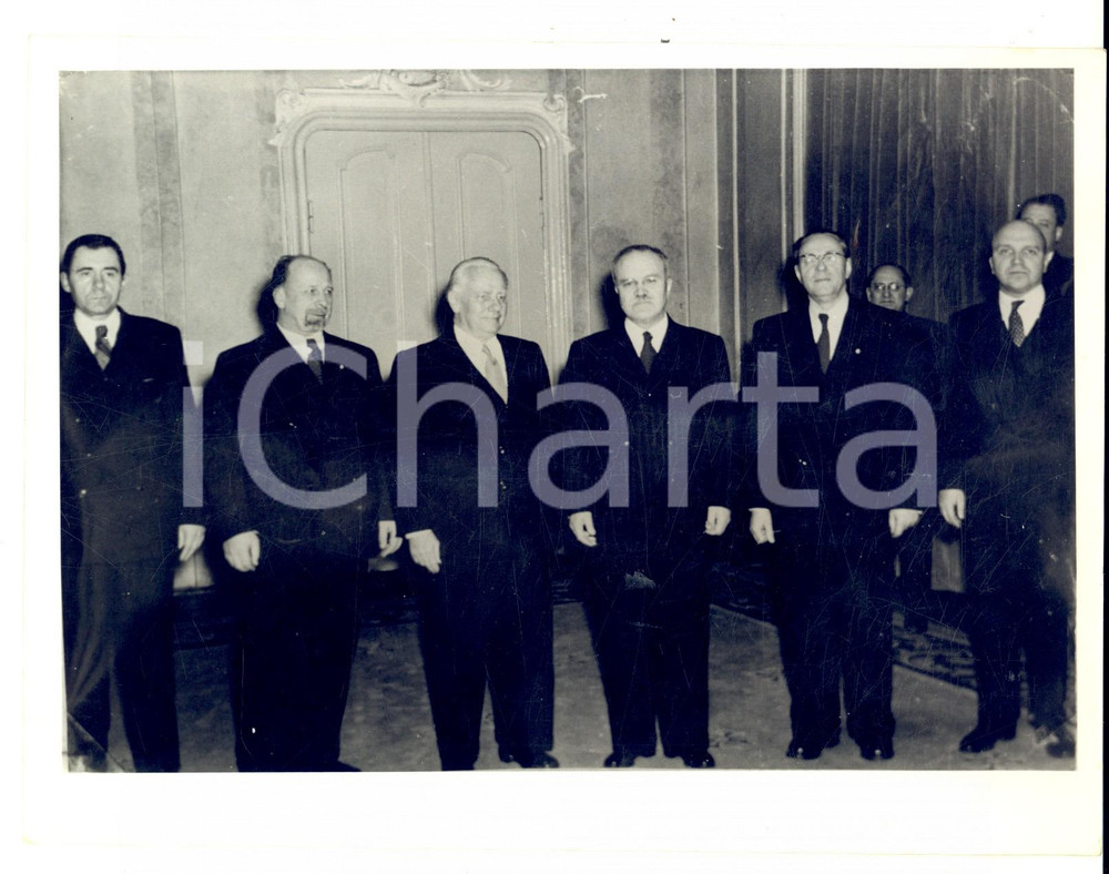 Fotografia d epoca originale 1954 BERLINO OVEST Vjačeslav MOLOTOV ricevuto da GROMYKO, ULBRICHT, PIECK Foto 1