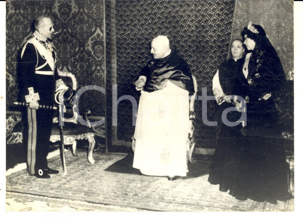 Fotografia d epoca originale 1959 CITTA DEL VATICANO Papa Giovanni XXIII riceve i reali di Grecia Foto 1