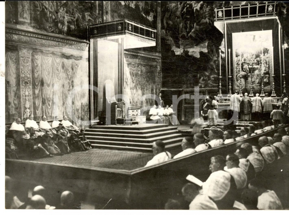 Fotografia d epoca originale 1960 ROMA CAPPELLA SISTINA Papa Giovanni XXIII celebra la Messa Foto 1