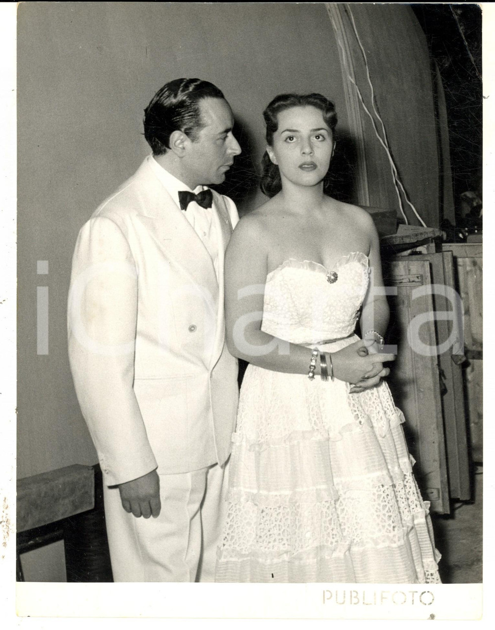 Fotografia d epoca originale 1954 GENOVA Nuovo Lido  Inaugurazione Festival della Canzone Francese Foto 1