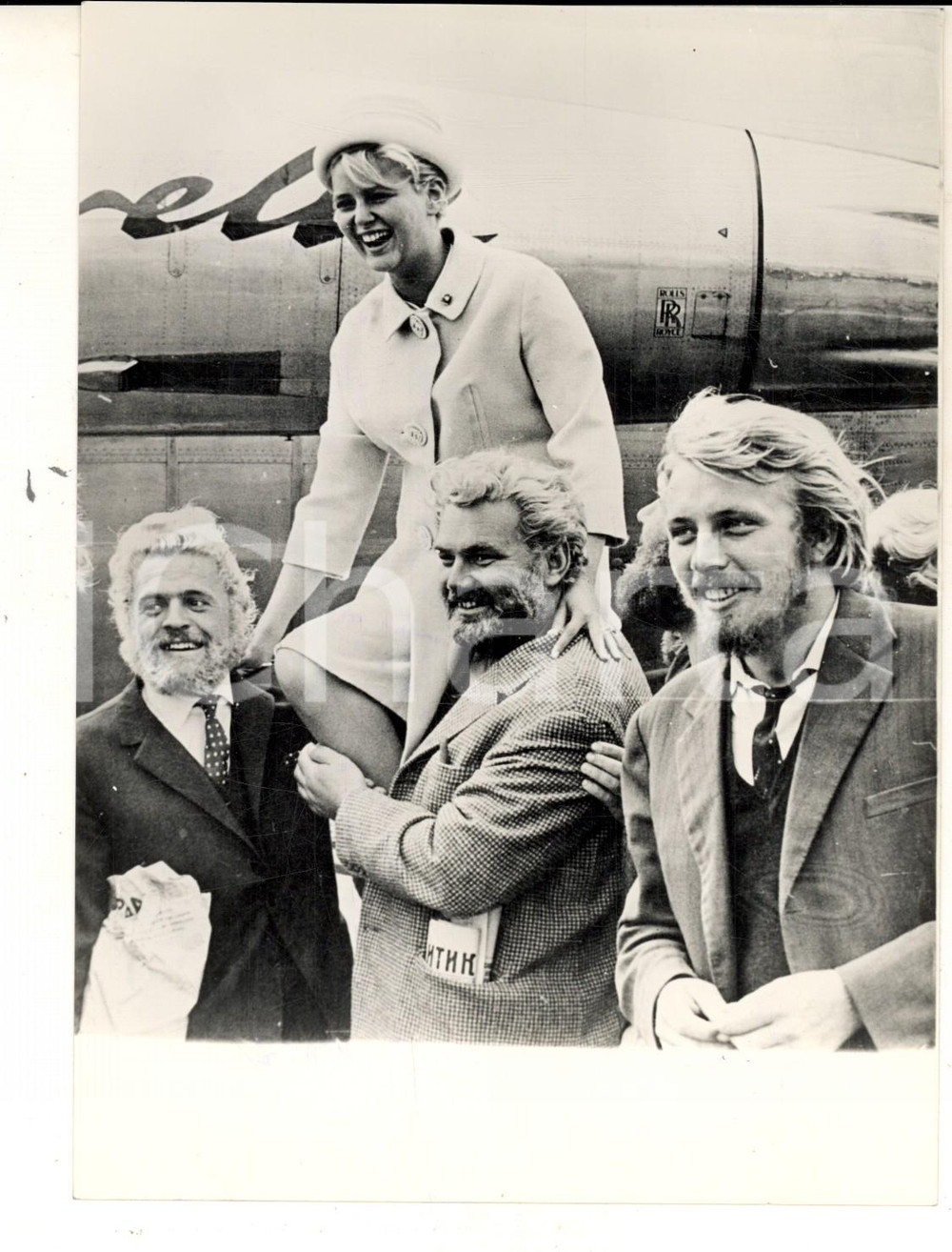 Fotografia d epoca originale 1963 LONDON Beba LONCAR e i colleghi del film Le lunghe navi Foto 14x18 cm 1
