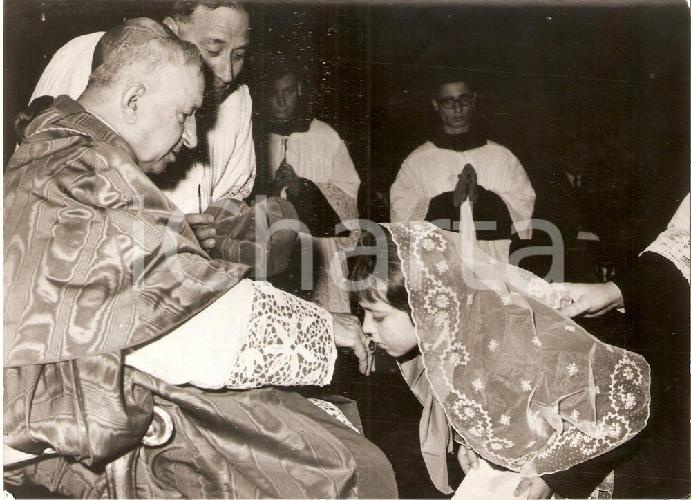 Fotografia d epoca originale 1963 ROMA Premio Livio TEMPESTA Cardinale Fernando CENTO e Adriana RASETTO Foto 1