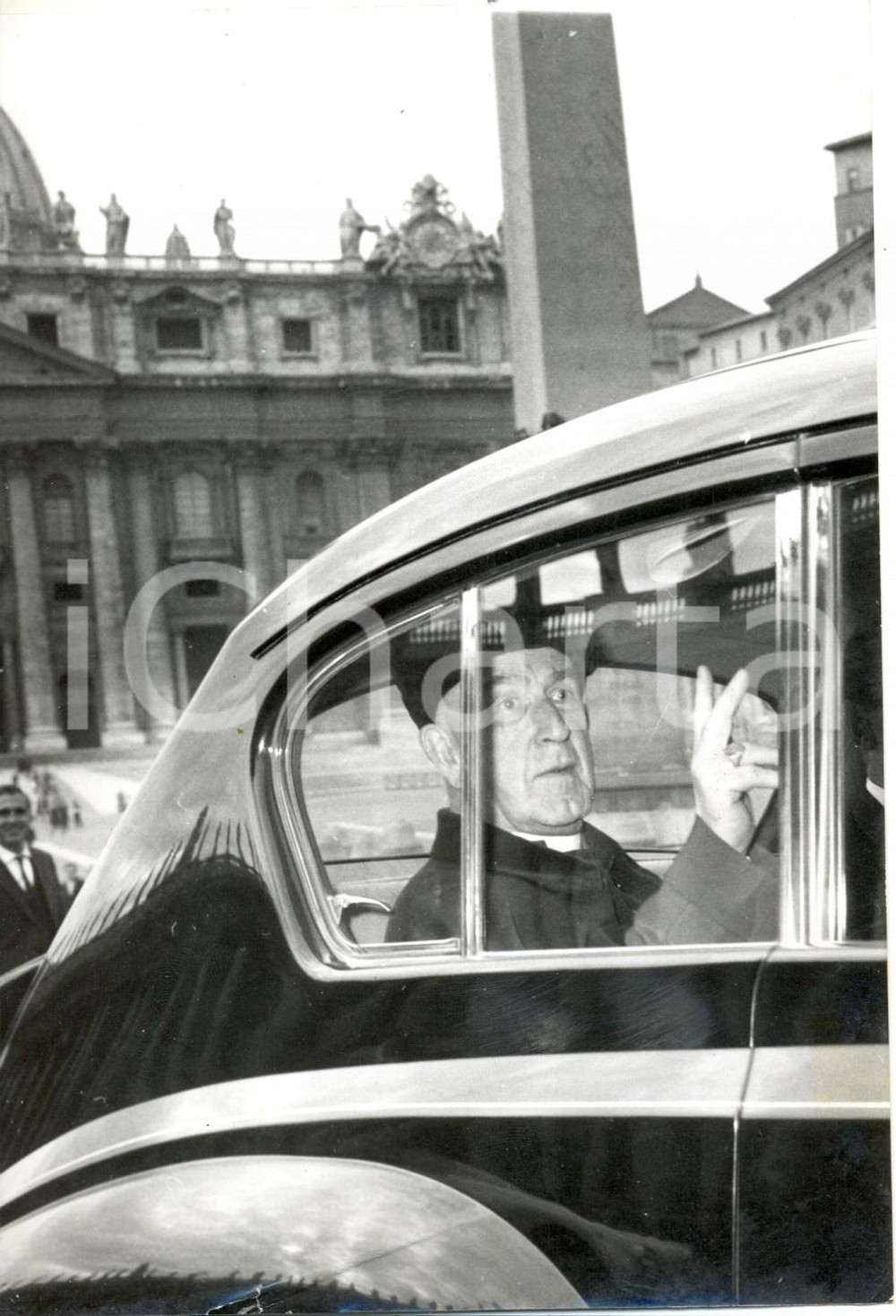 Fotografia d epoca originale 1960 VATICANO Geoffrey Francis FISHER dopo udienza con papa Giovanni XXIII Foto 1