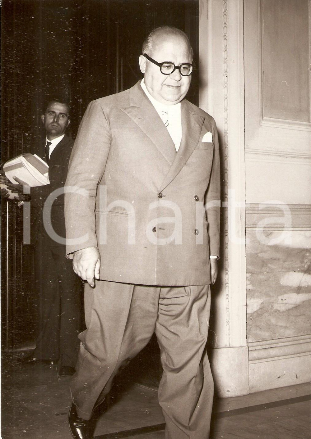 Fotografia d epoca originale 1957 ROMA  VIMINALE Guido GONELLA si reca al Consiglio dei Ministri Foto 13x18 1