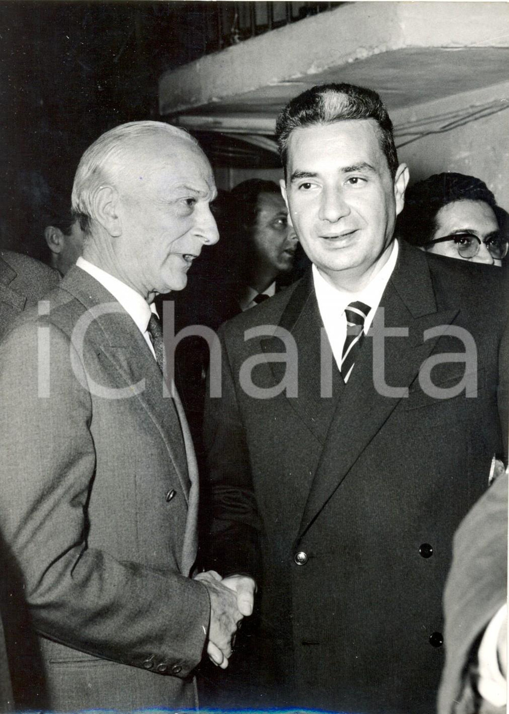 1959 FIRENZE - CONGRESSO DEMOCRAZIA CRISTIANA - Antonio SEGNI saluta Aldo MORO