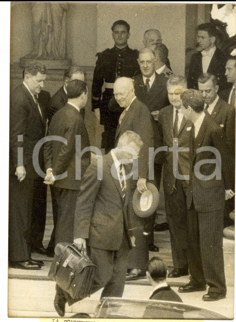 Fotografia d epoca originale 1960 PARIS ConfÃ©rence au Sommet  Dwight EISENHOWER et Charles DE GAULLE Photo 1