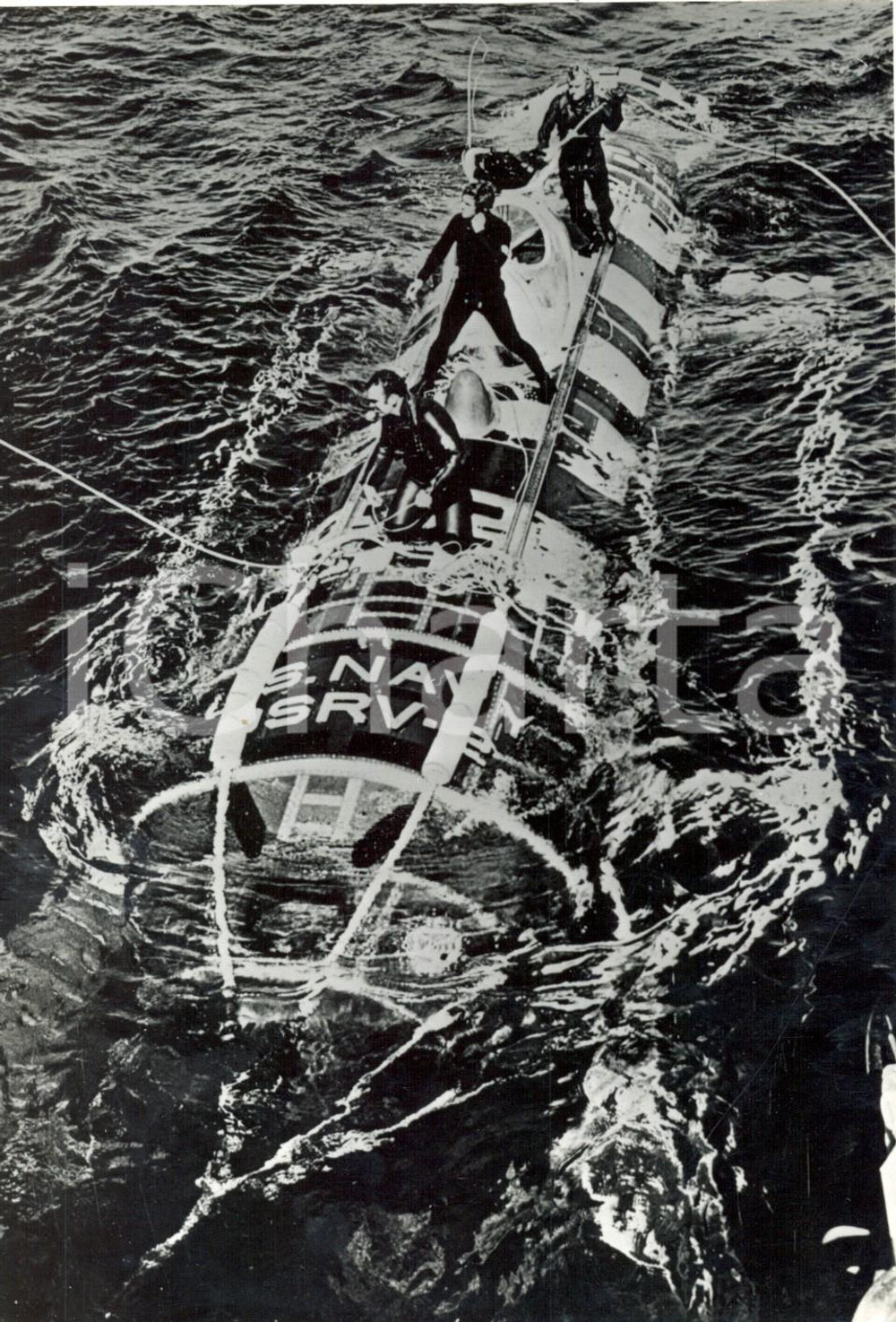 Fotografia d epoca originale 1973 SAN DIEGO  UNITED STATES NAVY Sommergibile per salvataggio di vite umane 1