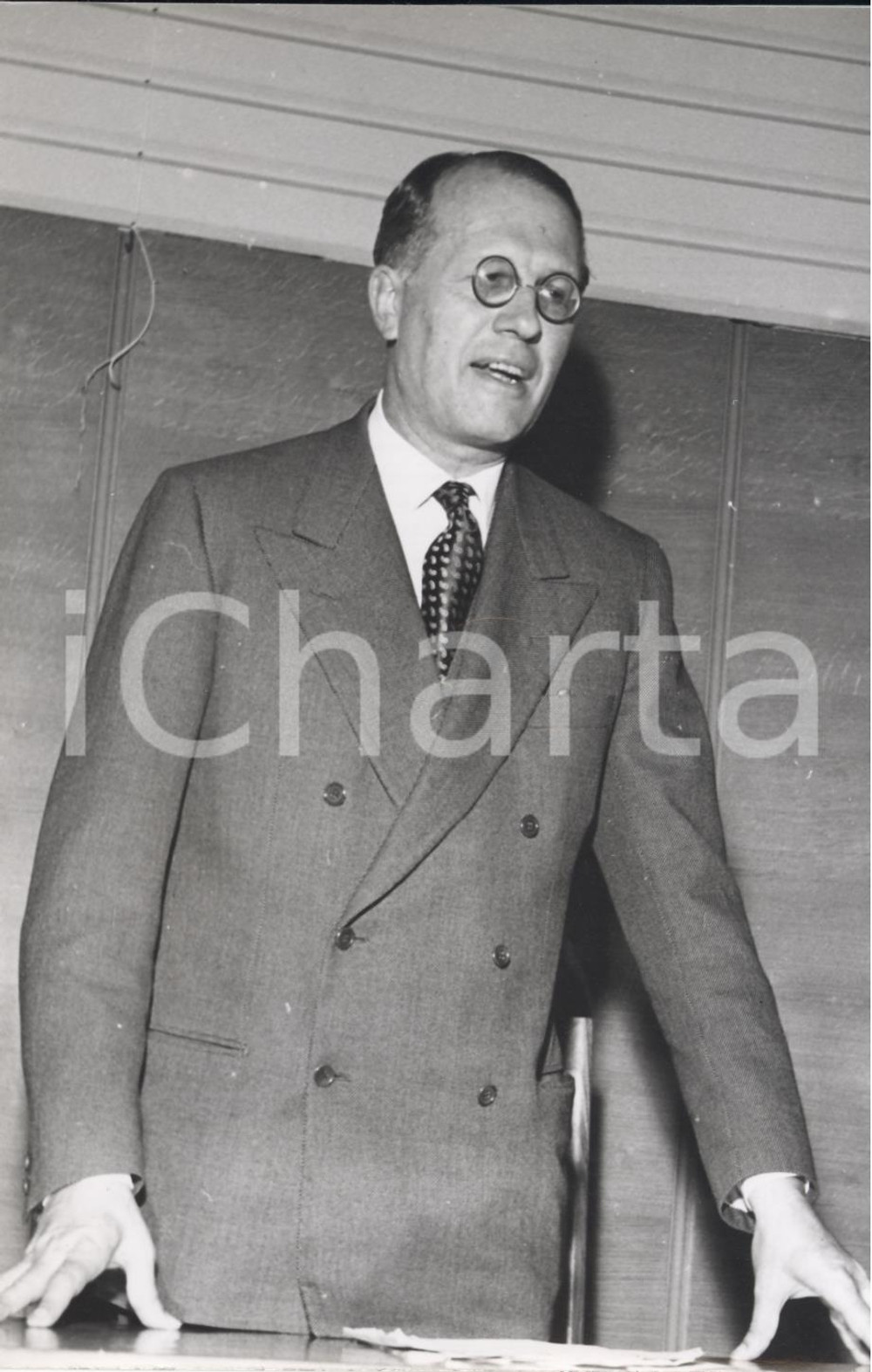 Fotografia d epoca originale 1950 ca MILANO Ritratto del senatore Enrico FALCK  Foto 13x18 cm 1