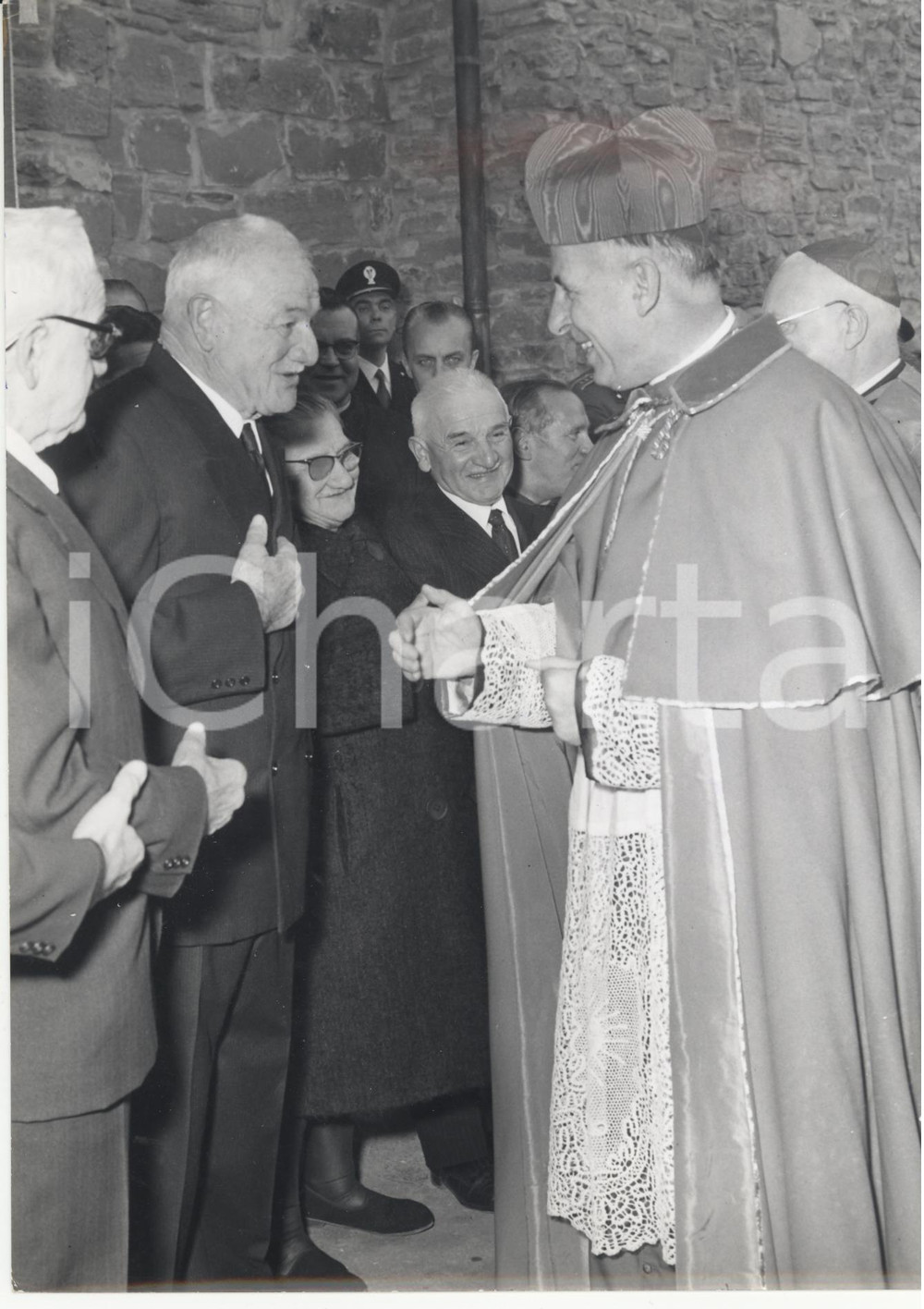Fotografia d epoca originale 1965 SOTTO IL MONTE Nuovo Seminario Missioni Estere  Card. Giovanni COLOMBO 1