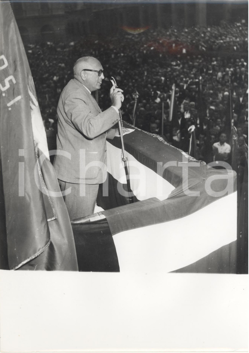 Fotografia d epoca originale 1954 GENOVA Discorso Pietro NENNI alla sezione socialista di Sampierdarena 1