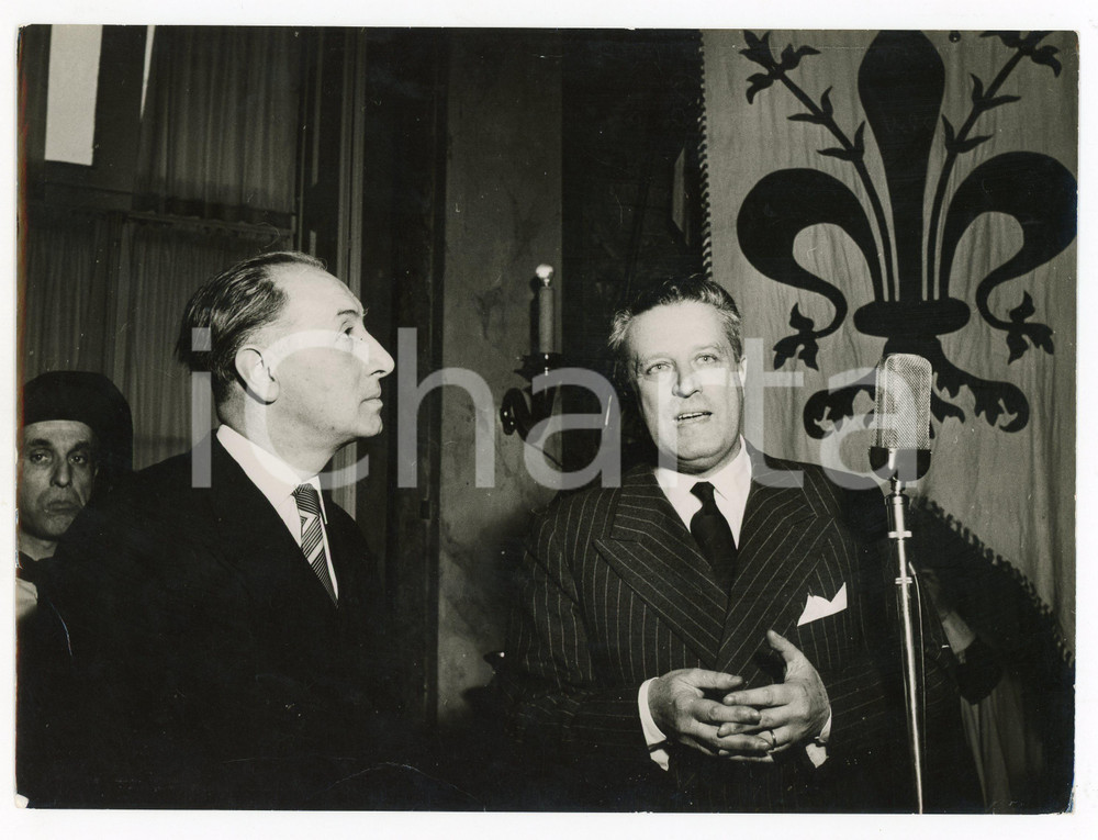 Fotografia d epoca originale 1950 ca GENOVA  Ricevimento a Palazzo Tursi  Sindaco Vittorio PERTUSIO Foto 1