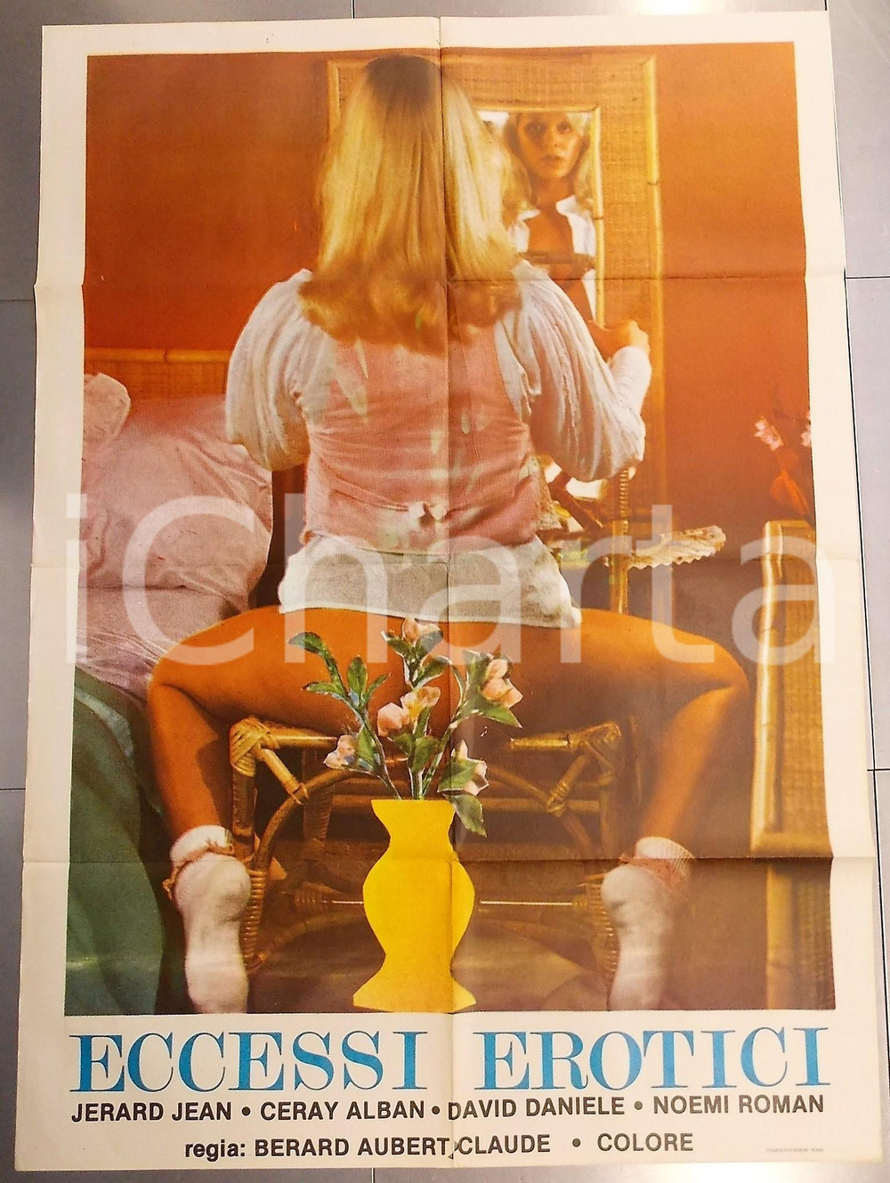 Materiale cinematografico d’epoca 1975 ca ECCESSI EROTICI Jean JERARD Alban CERAY Film EROTICO Manifesto 100x140 1