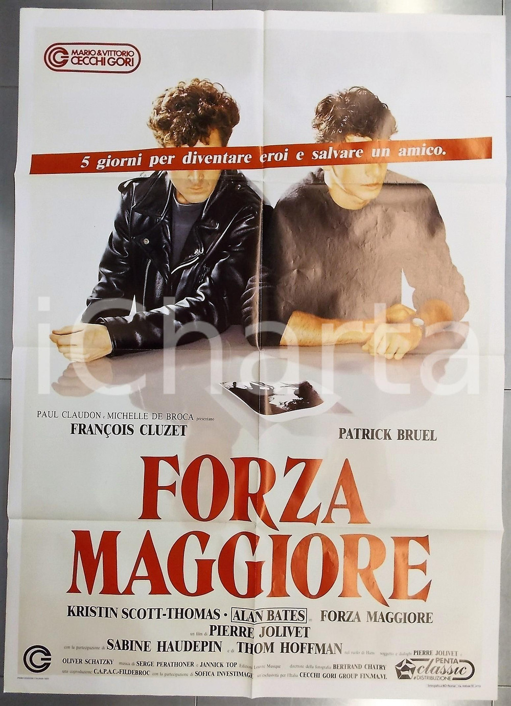 Materiale cinematografico d’epoca 1989 FORZA MAGGIORE Force majeure  Patrick BRUEL Manifesto 100x140 cm 1