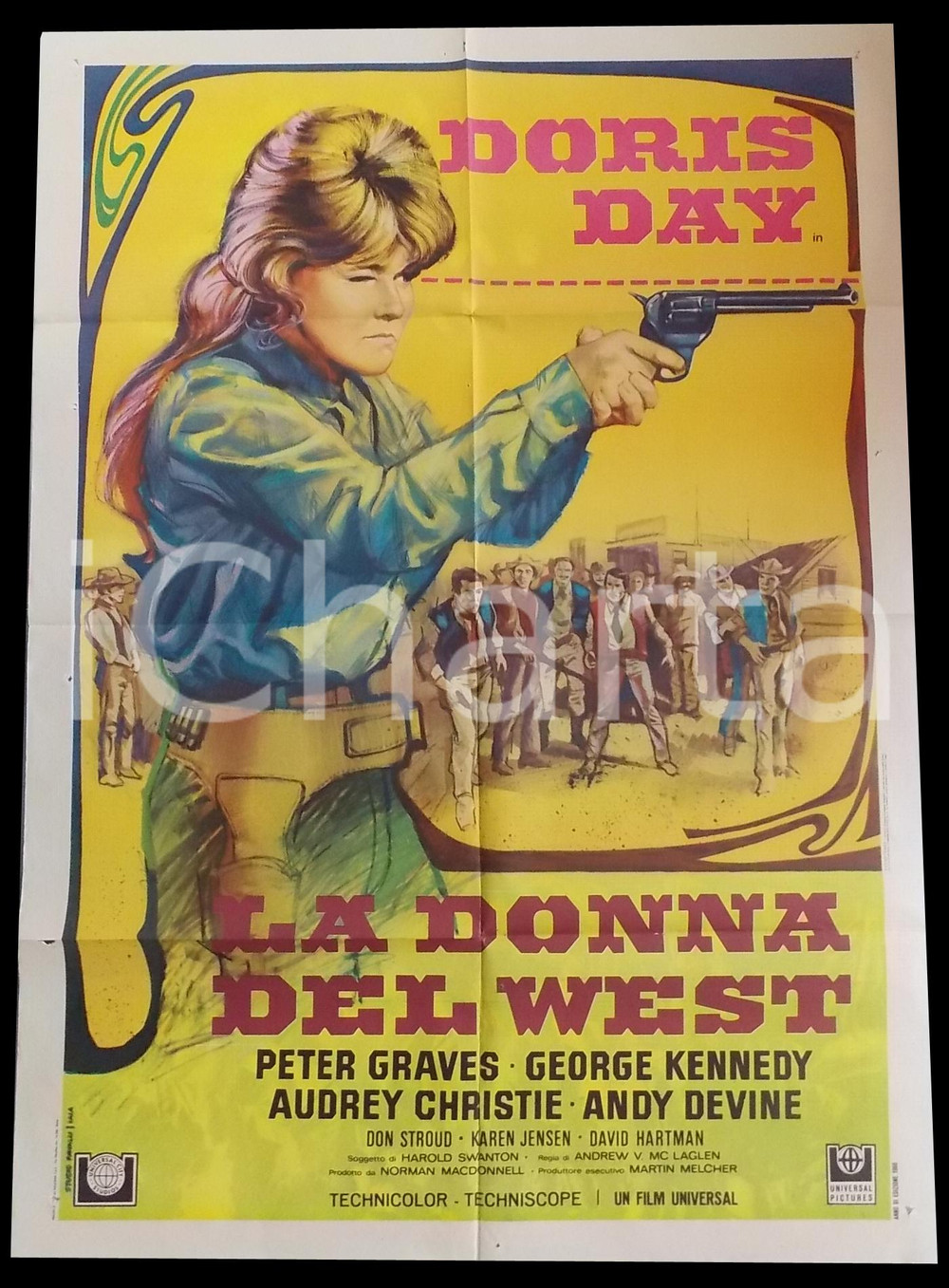 Materiale cinematografico d’epoca 1967 LA DONNA DEL WEST Doris DAY Peter GRAVES George KENNEDY Manifesto 100x140 1