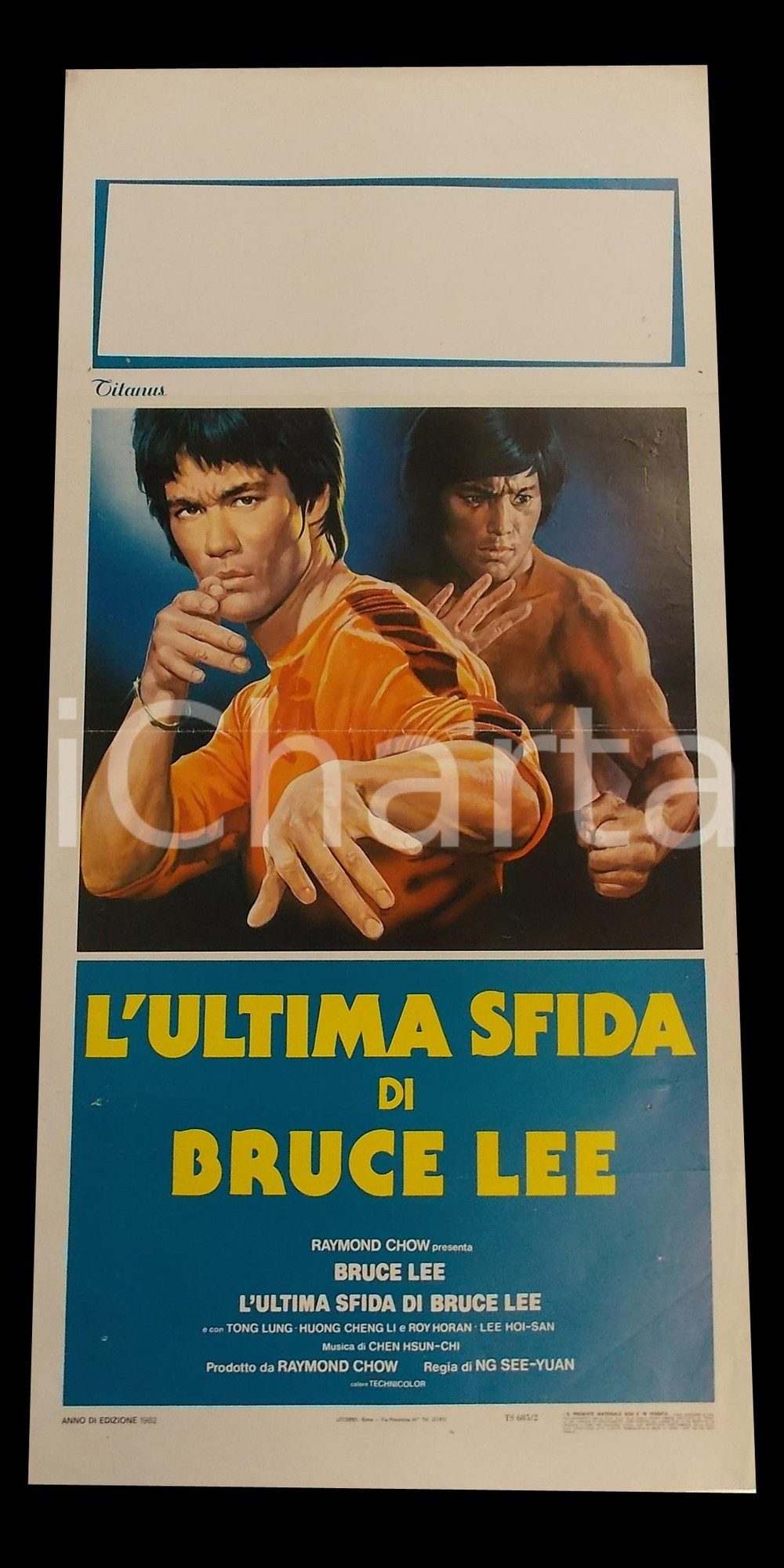 Materiale cinematografico d’epoca 1982 L ULTIMA SFIDA DI BRUCE LEE Roy CHIAO Jang Lee HWANG Manifesto 32x70 cm 1