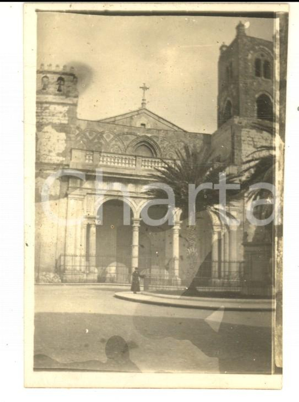 Fotografia d epoca originale 1925 ca MONREALE PA La facciata del Duomo Fotografia VINTAGE 7x9 cm 1
