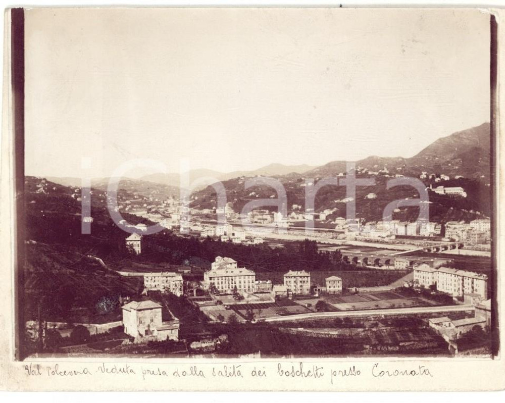 1925 ca CORONATA / GENOVA Veduta dalla VAL POLCEVERA dai boschetti - Foto 12x9