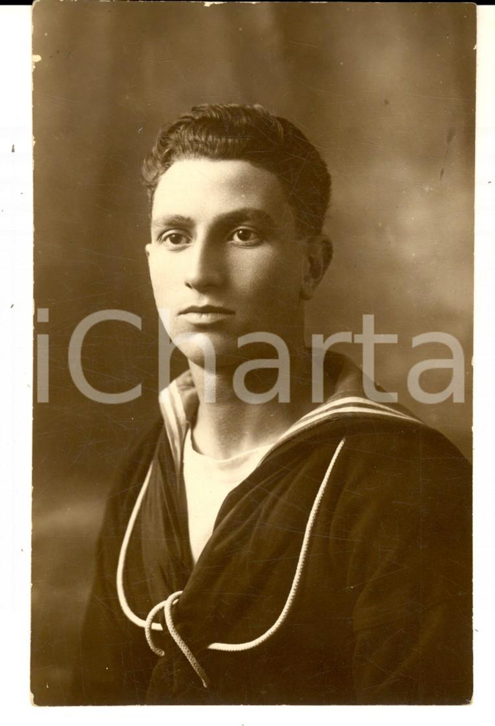 Fotografia d epoca originale 1930 ca NAPOLI REGIA MARINA Ritratto di un allievo  Foto Americana MAIETTA 1
