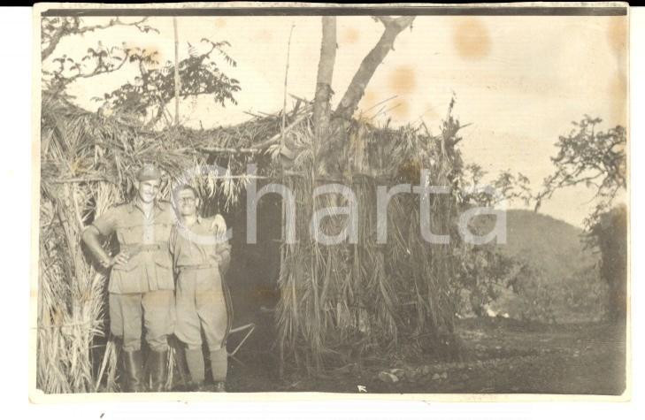 Fotografia d epoca originale 1936 AOI MBALLA GHEVIT Ritratto di militare italiano con veterinario  Foto 9x6 1