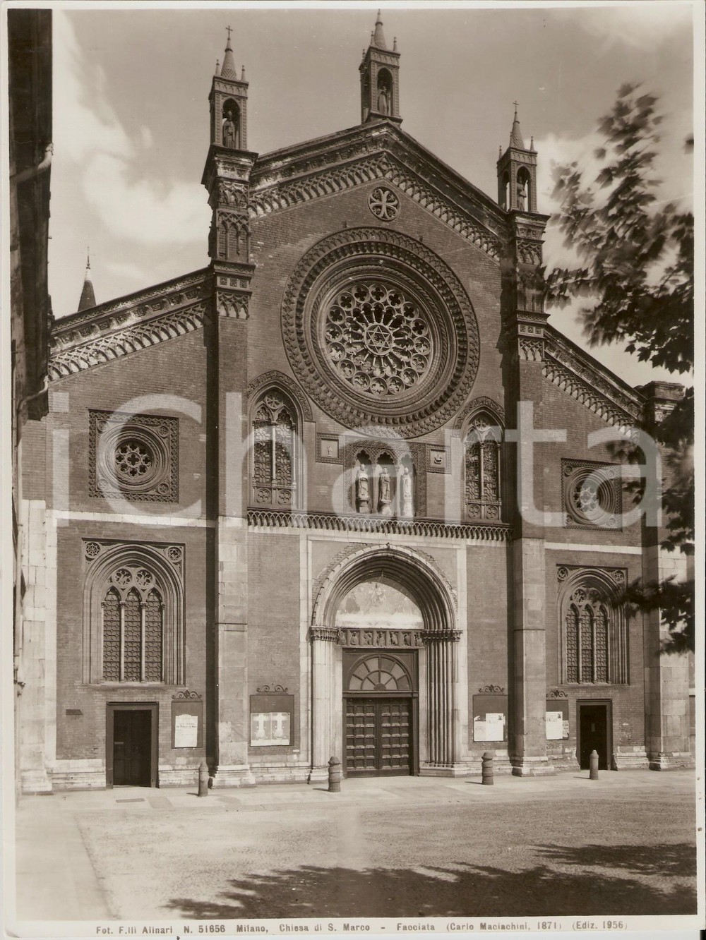Fotografia d epoca originale 1956 MILANO Chiesa di San Marco  Facciata Foto artistica ALINARI 20x25 cm 1