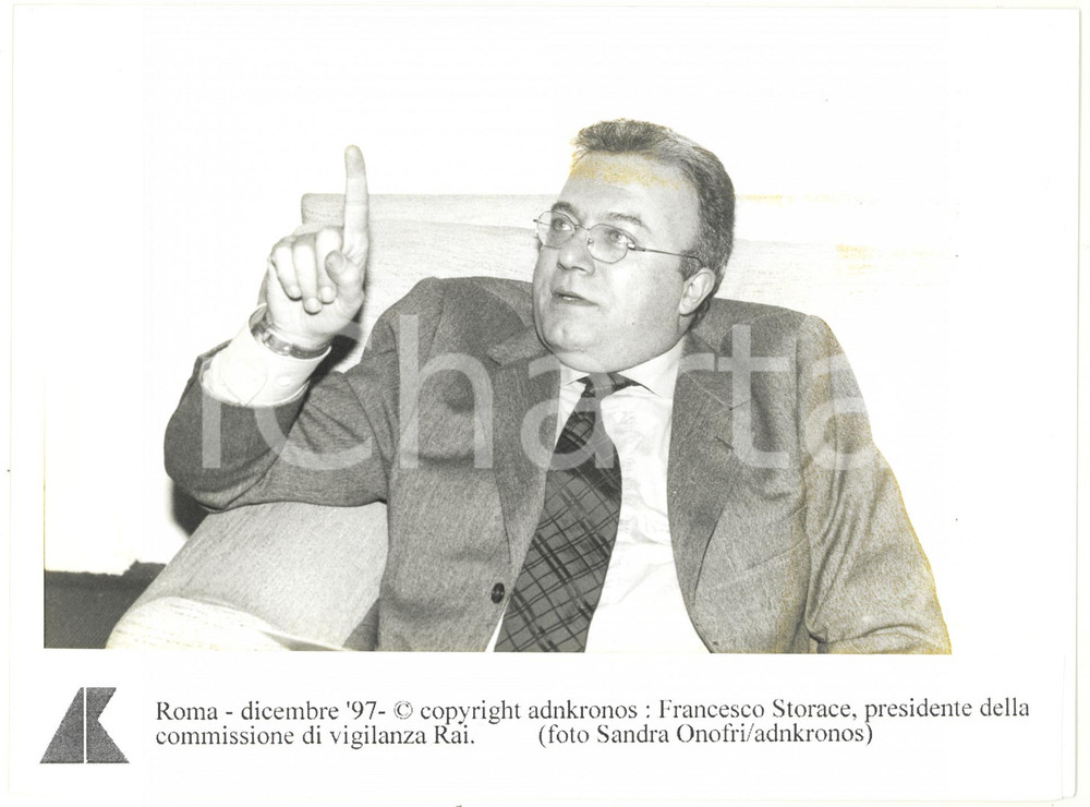 Fotografia d epoca originale 1997 ROMA Francesco STORACE presidente della Commissione di Vigilanza RAI Foto 1