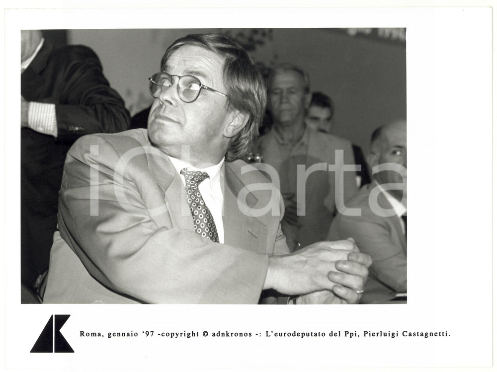Fotografia d epoca originale 1997 Pierluigi CASTAGNETTI eurodeputato PPI Partito Popolare Italiano FOTO 17x24 1