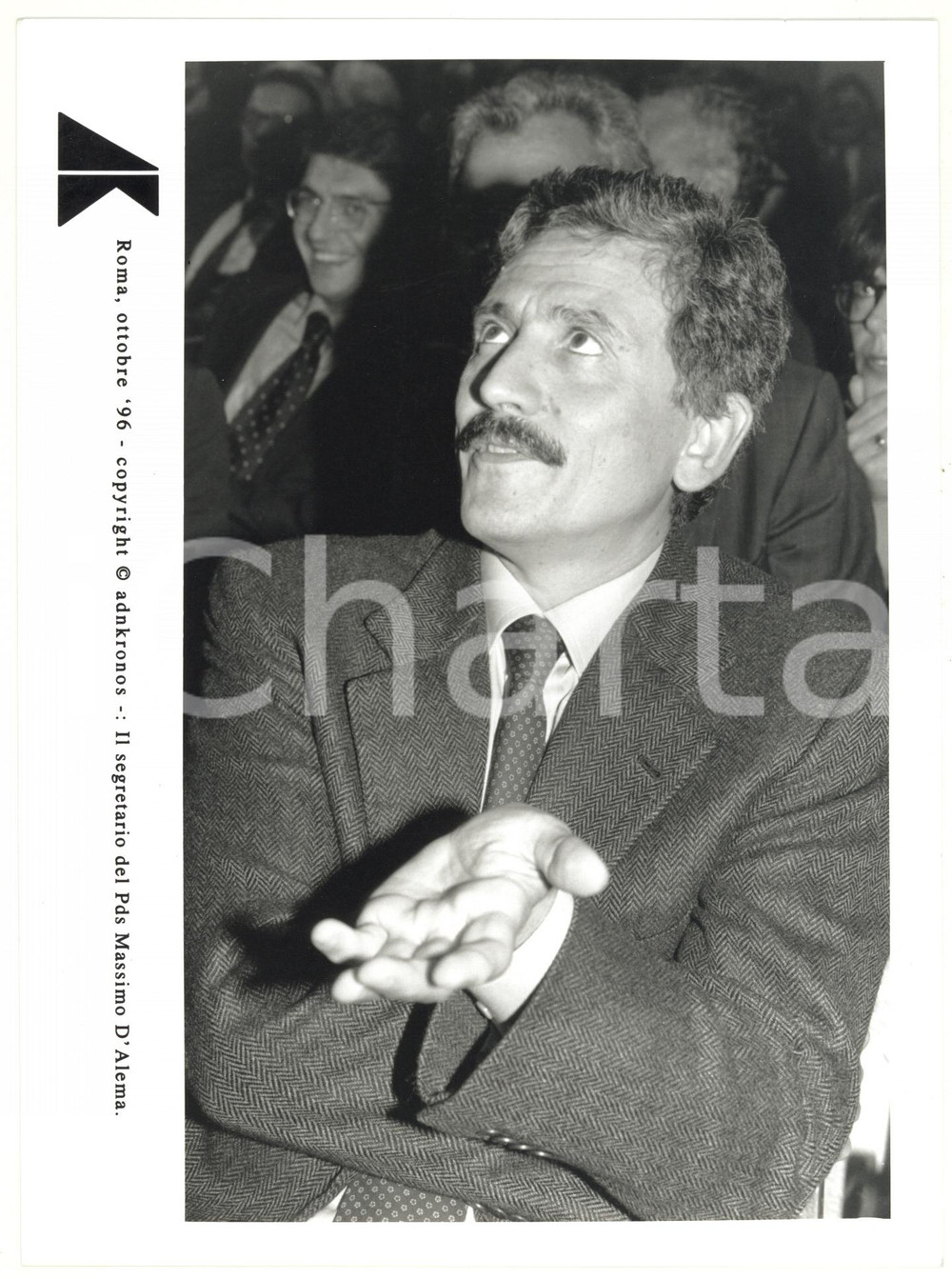 Fotografia d epoca originale 1996 ROMA Ritratto di Massimo D ALEMA segretario PDS Foto 17x24 cm 1