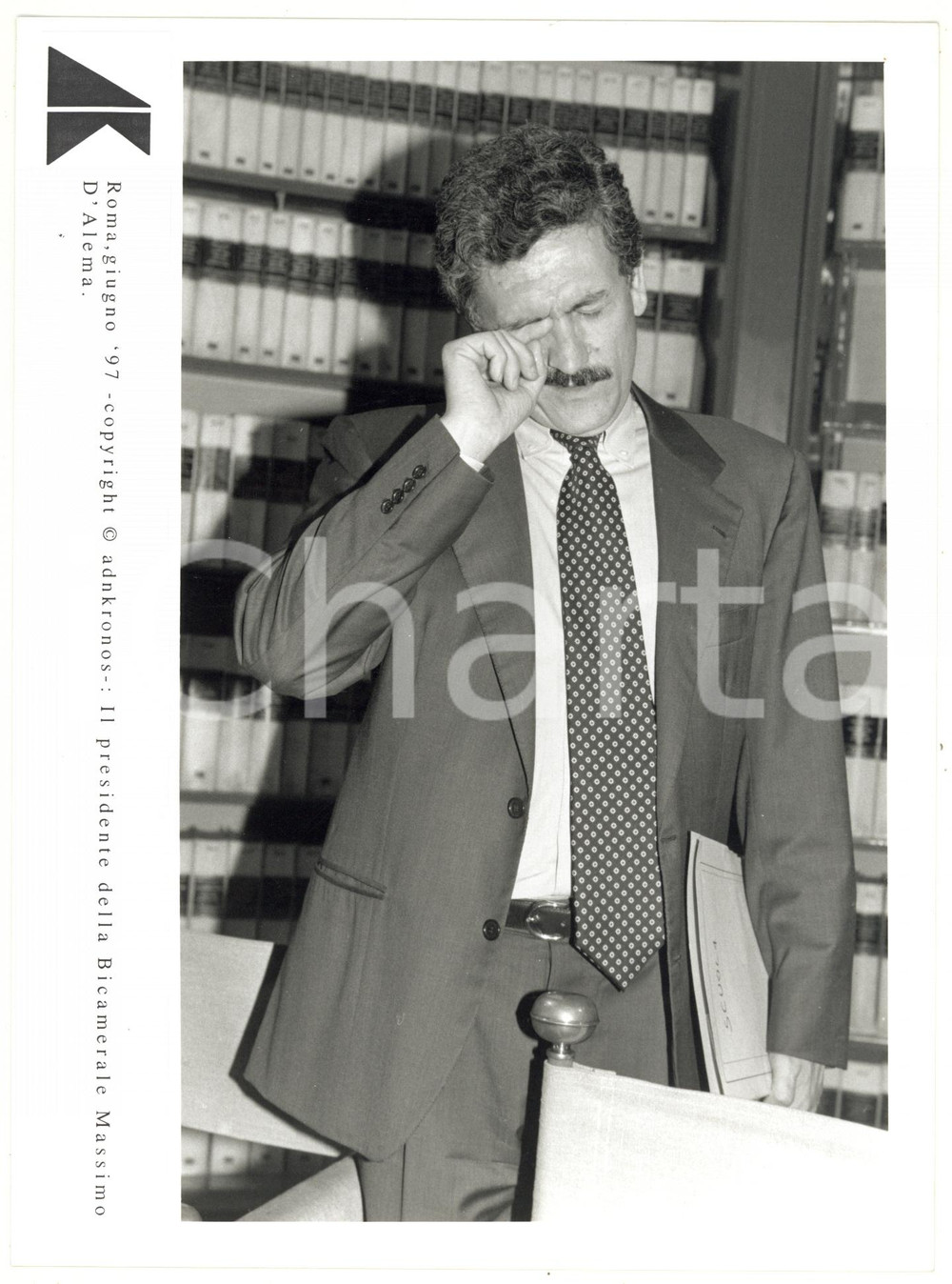 Fotografia d epoca originale 1997 ROMA Massimo D ALEMA presidente della Bicamerale  Fotografia 17x24 cm 1