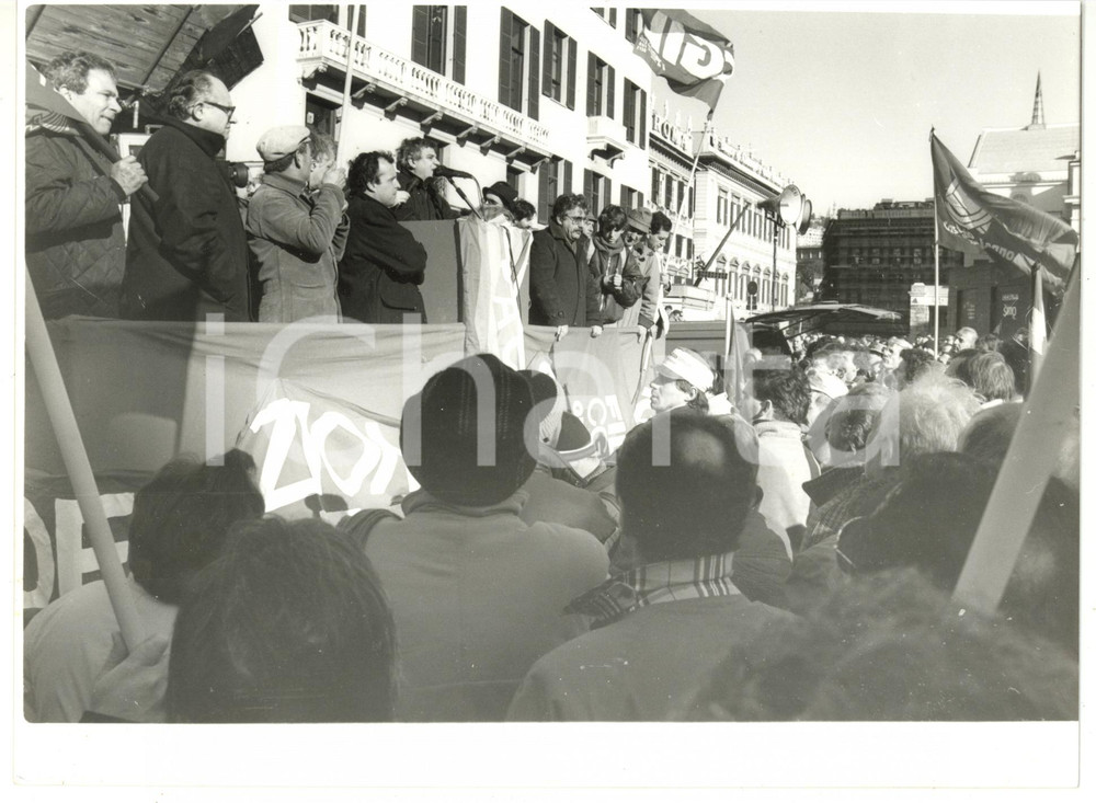 Fotografia d epoca originale 1990 ca GENOVA Manifestazione CGIL Fotografia VINTAGE 24x18 cm 1