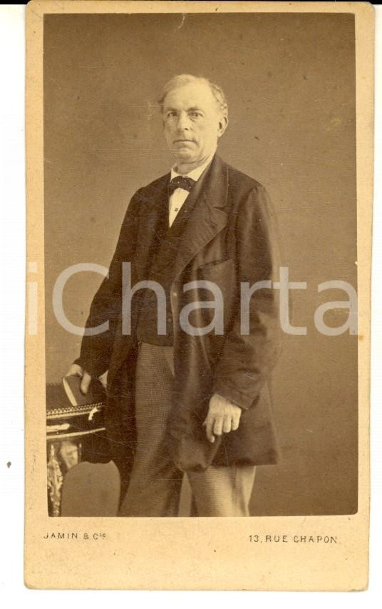 Fotografia d epoca originale 1870 ca PARIS Ritratto di Giuseppe ROTA padre di Alfredo Foto JAMIN CDV 1