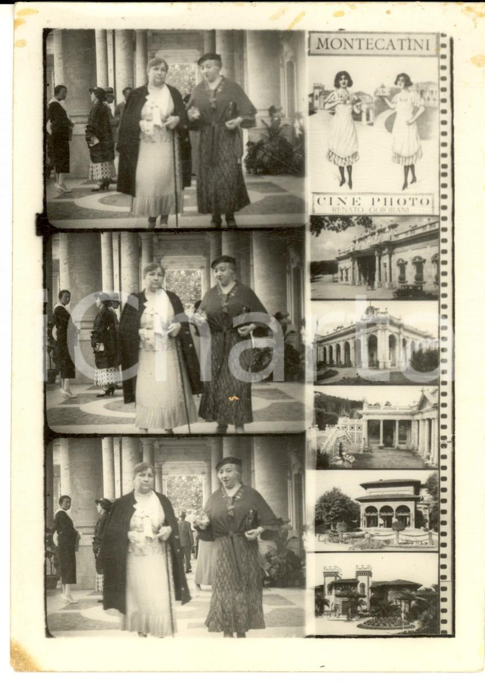 Fotografia d epoca originale 1934 MONTECATINI TERME Ritratto di due amiche in sequenza Foto GOIORANI 1