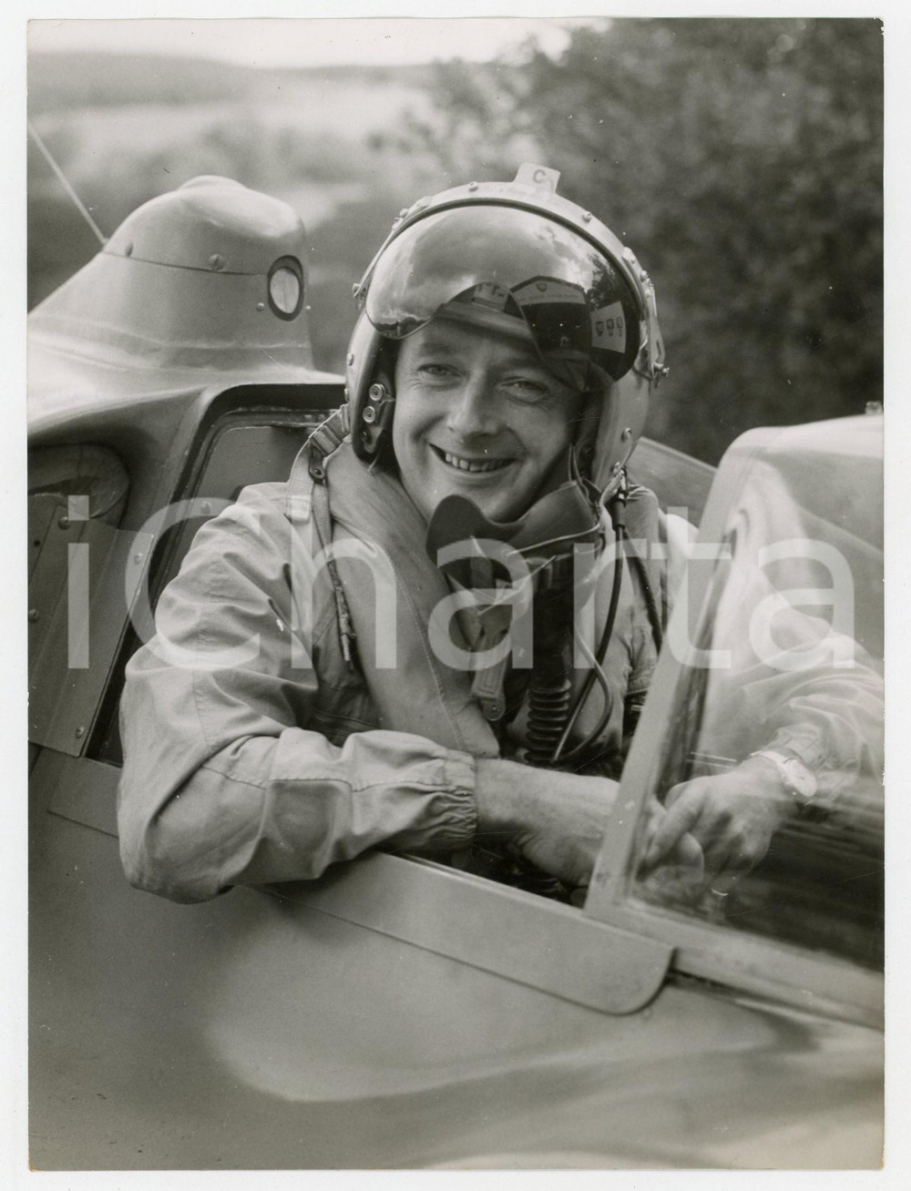 Fotografia d epoca originale 1958 CONISTON LAKE Donald CAMPBELL on hydroplane Bluebird Photo 15x20 cm 1