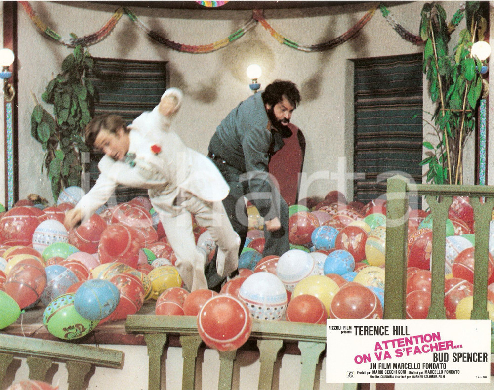 Materiale cinematografico d’epoca 1974 ALTRIMENTI CI ARRABBIAMO Bud SPENCER hits a man Lobby card ED. FRANCESE 1