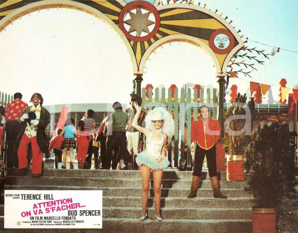 Materiale cinematografico d’epoca 1974 ALTRIMENTI CI ARRABBIAMO Patty SHEPARD at luna park Lobby card ED. FRANCESE 1
