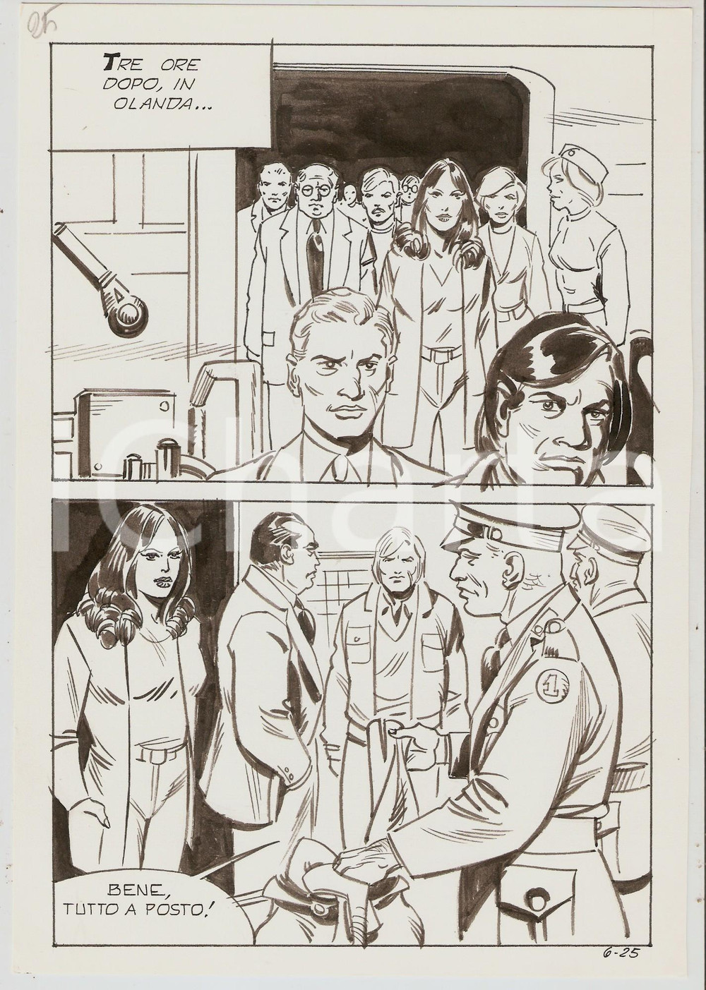 Opera d’arte autentica 1975 ca LA PROFESSIONISTA n.6 tav.25 Originale Danilo GROSSI Erotico EDIFUMETTO 1