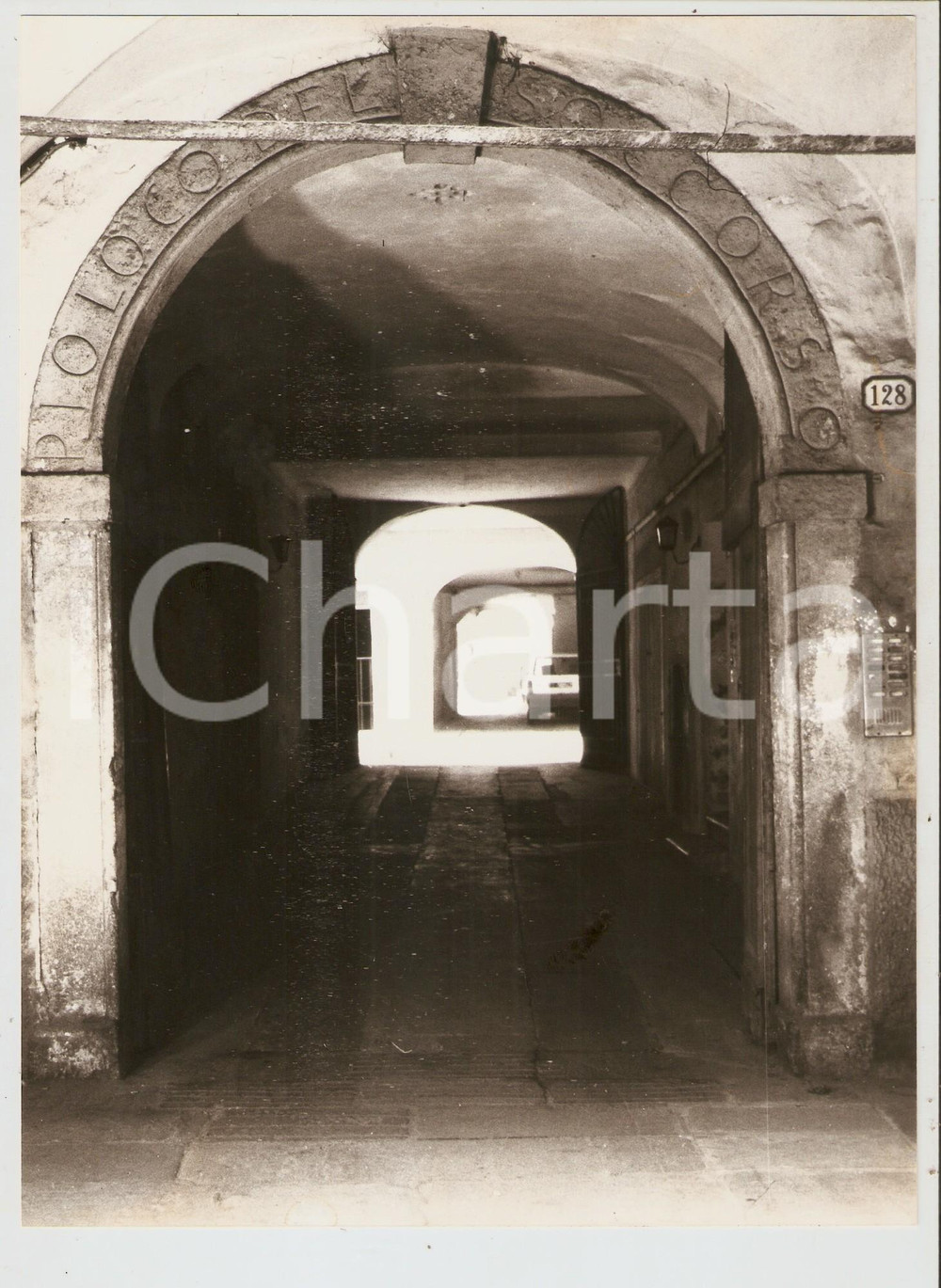 Fotografia d epoca originale 1970 ca PADOVA Via San Francesco  Ingesso al Pio Loco del Soccorso Foto 17x24 1
