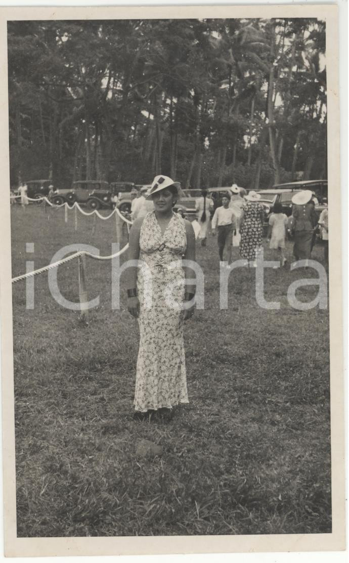 Fotografia d epoca originale 1937 PAPEETE Polinesia 35FESTA 14 LUGLIO  REAL PHOTO cm 13,5 x 8,5 1