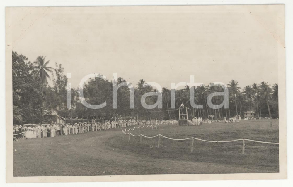 Fotografia d epoca originale 1937 PAPEETE Polinesia FESTA 14 LUGLIO Campo corse  REAL PHOTO cm 13,5 x 8,5 1