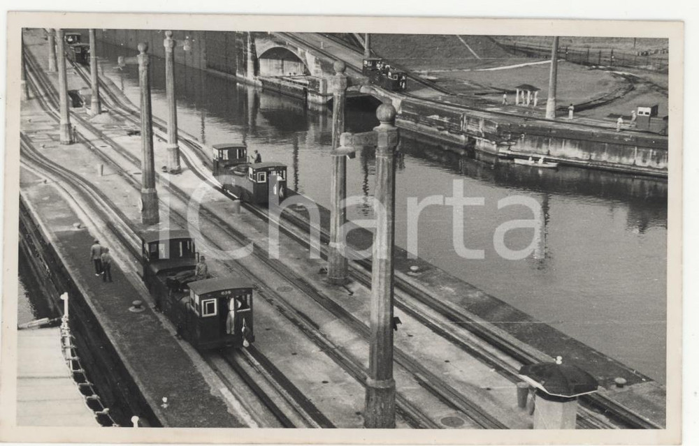 Fotografia d epoca originale 1937 PANAMA CANALE Le chiuse 2 REAL PHOTO cm 13,5 x 8,5 1