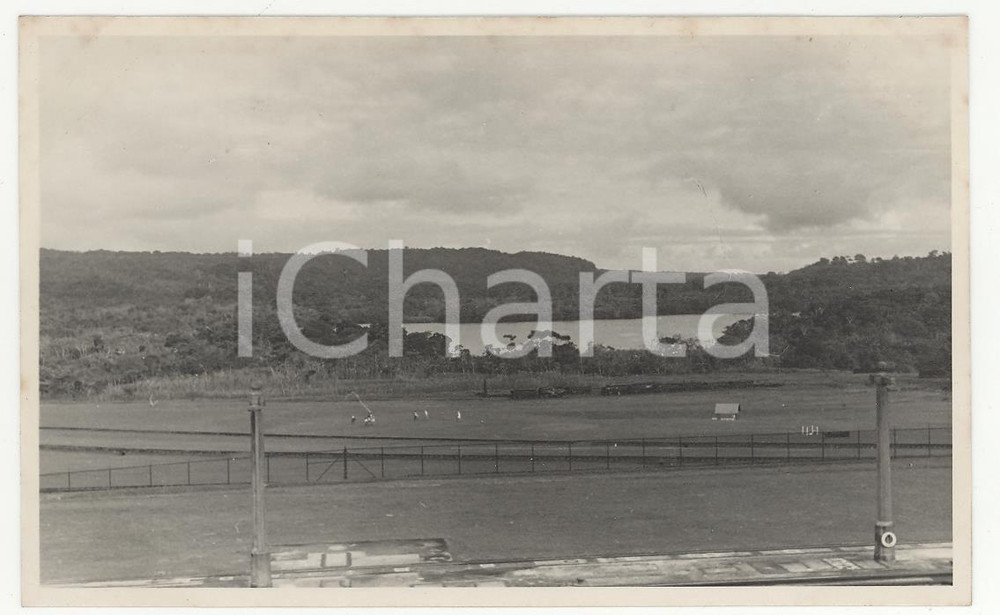 Fotografia d epoca originale 1937 PANAMA Golf lungo il l canale REAL PHOTO cm 13,5 x 8,5 1