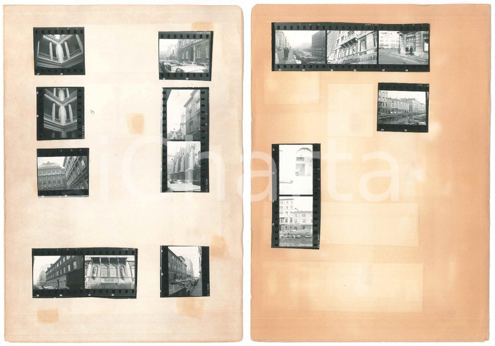 Fotografia d epoca originale 1963 TRIESTE Chiesa evangelica luterana e Canal Grande  15 provini 4x3 cm 1